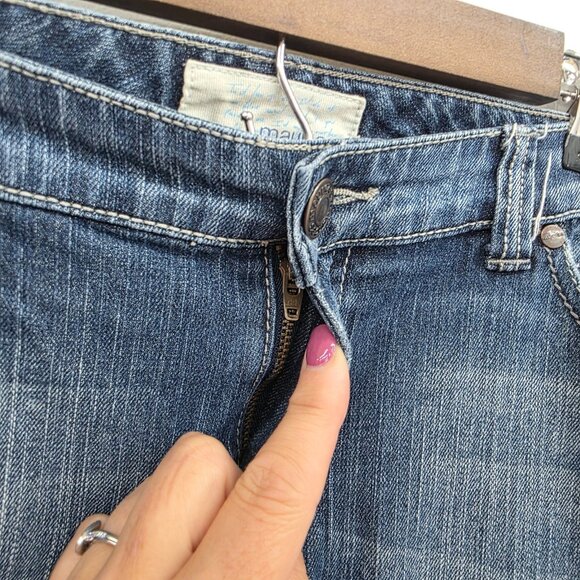 Maurices Bootcut Jeans Laney Stretch Medium Wash Distressed 13/14L Y2K Casual - Picture 6 of 15